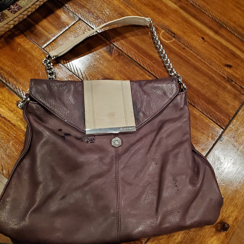 B Makowsky genuine leather bag
